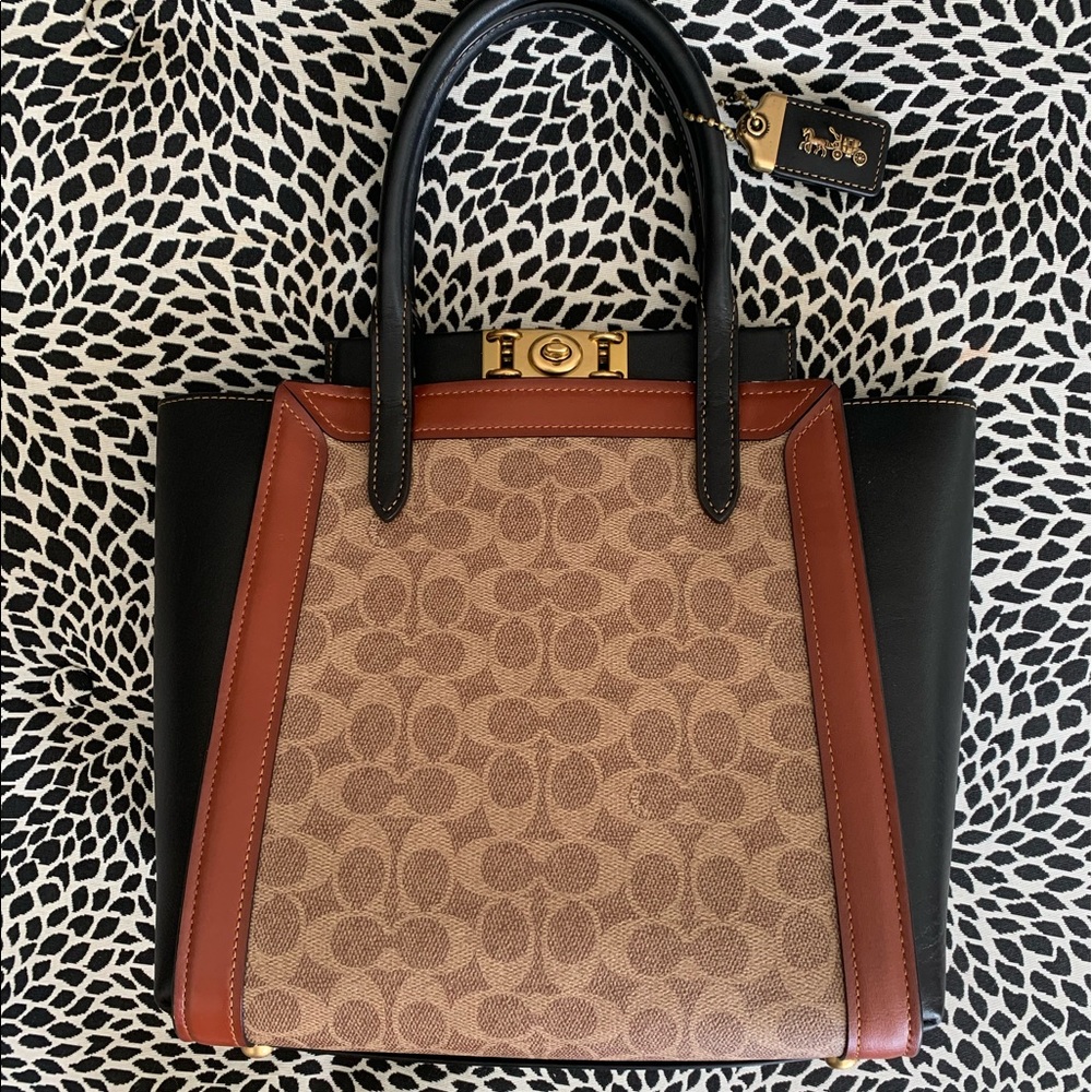 Coach 78487 Troupe Tote Signature Tan rust